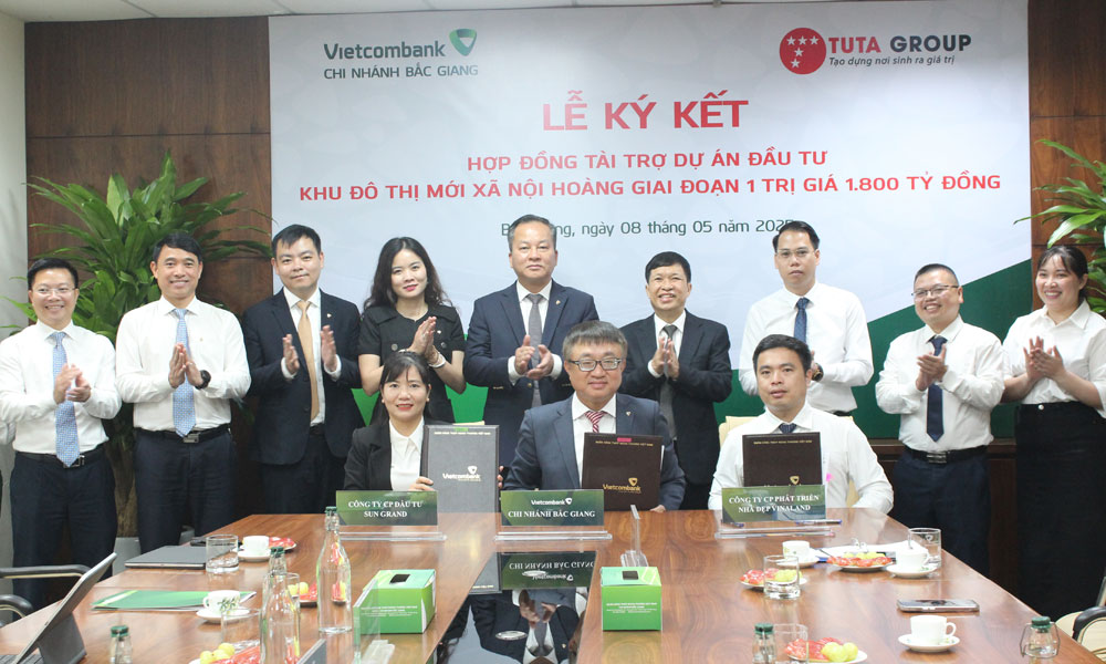 Ngân hàng Vietcombank – Chi nhánh Bắc Giang đã ký kết cấp tín dụng lên tới 1.800 tỷ đồng cho giai đoạn 1 của dự án