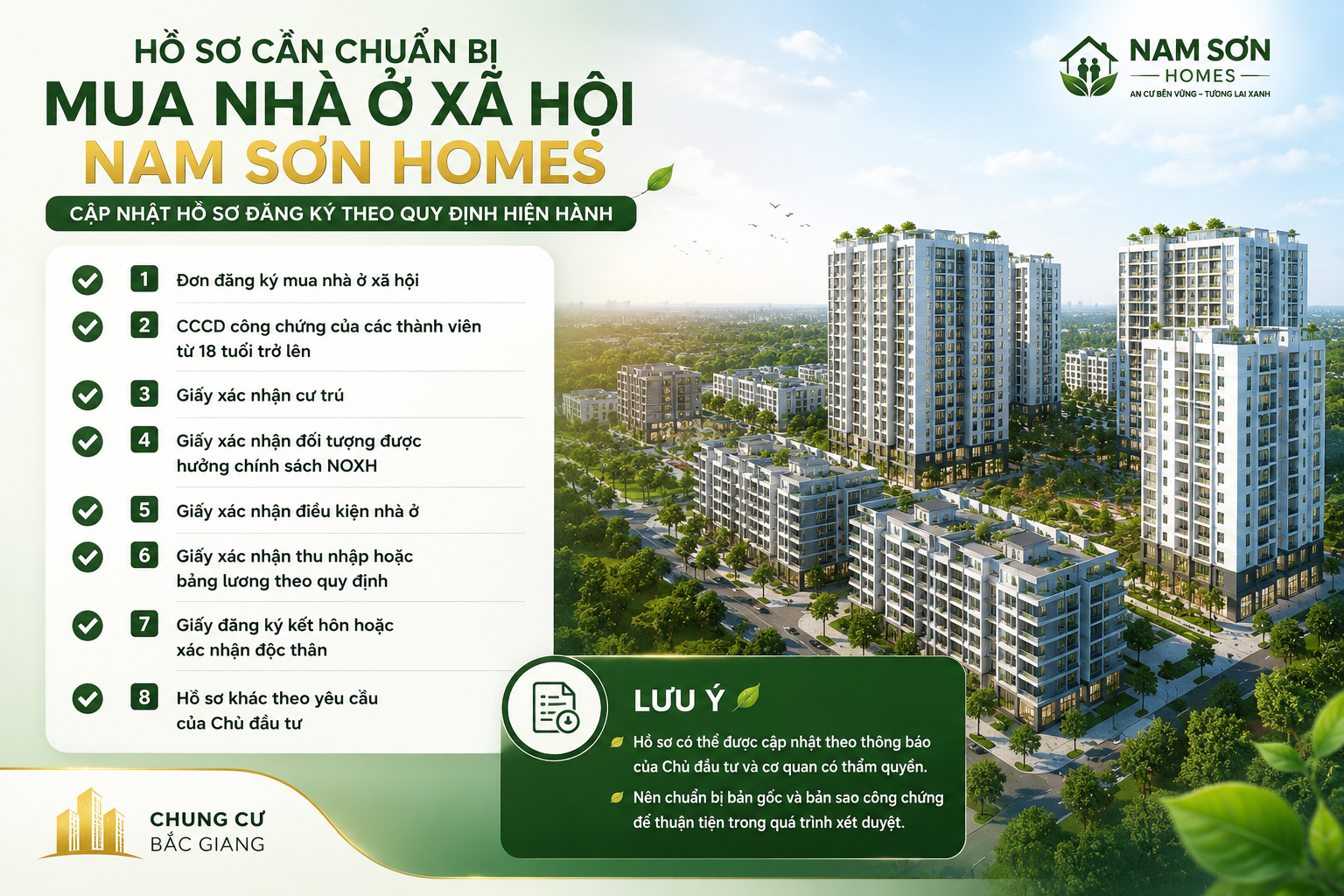 hồ sơ đăng ký nhà ở xã hội nam sơn homes
